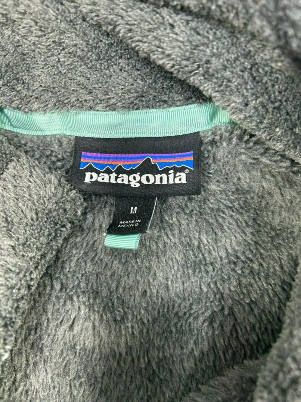 Patagonia Women's Re-Tool Snap-T Fleece Pullover Gray Mint Green Accent Medium - Picture 4 of 6